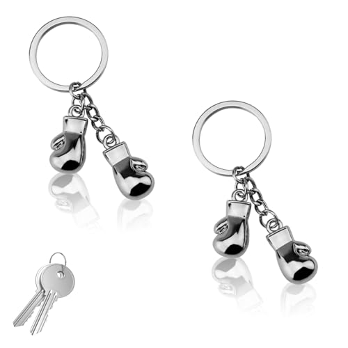 2 Stück Boxhandschuhe Schlüsselanhänger,Schlüsselanhänger mit Personalisierung,Boxer-Geschenke Schlüsselring,Mini Boxhandschuhe Anhänger,Autoschlüsselanhänger für Boxsport Fan Geburtstaggeschenke von MniimaLuxe