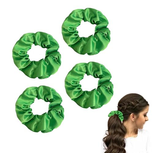 4 Stück Scrunchies,Scrunchies Haargummi,Haargummis Neon für Pferdeschwanz Frauen Mädchen (Grün) von MniimaLuxe