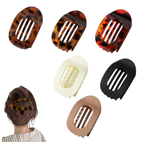 6 Stück Entenschnabel Haarspangen Damen,Flache Haarklammern,Flache Haarklammer Glänzend mit Starkem Halt für Dünnes & Dickes Haar,Benglatt Haarspange,Duckbill Hair Clips für Alltagsstyling & Frisuren von MniimaLuxe