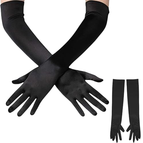 Handschuhe Lang ,Lange Handschuhe Damen,Lange Handschuheschwarz für Oper Party, Cosplay Kostüme, Halloween Party,Nylonhandschuhe Damen Elegant,Schwarze Gloves,Opernhandschuhe,Stoffhandschuhe von MniimaLuxe