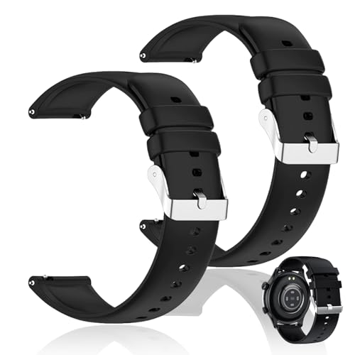 MniimaLuxe Uhrenarmband 22mm,Ersatzarmband Smartwatch,Uhrenarmbänder für Herren,Ersatz Uhrenarmbänder Silikon (Silber) von MniimaLuxe