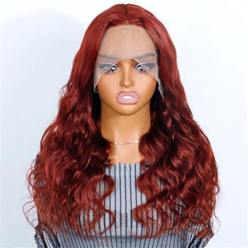 32 Zoll 13X6x1 Bodywave Lace Front Perücken Hd Lace Brasilianisches Haar Perücken Rotes Menschenhaar Für Frauen 180 28inches##33 von Mnjyihy