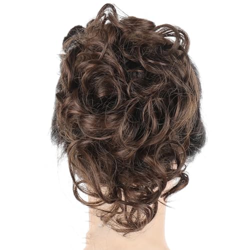 Damen Haarknoten Haargummi Braun Blondes Haar Donut Chignon Elastisches Band Aus Haar Hochtemperatur Kunsthaar AM41 2 30 von Mnjyihy