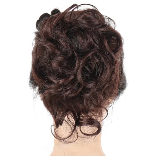 Damen Haarknoten Haargummi Braun Blondes Haar Donut Chignon Elastisches Band Aus Haar Hochtemperatur Kunsthaar AM41 2 33 von Mnjyihy