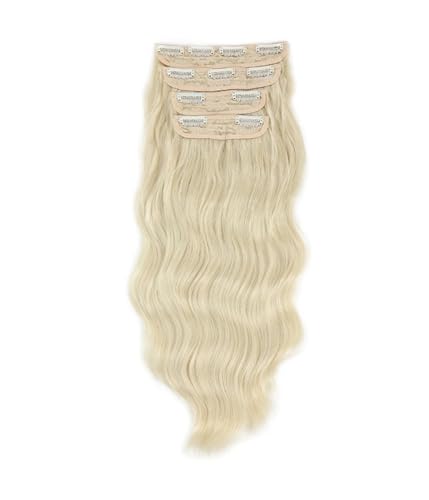 Damen Perücke 508 Cm Blond Braun 4 Teilig Kunstfaser Haarverlängerung Perückenstück Verleiht Volumen 102 von Mnjyihy