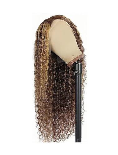 Frauen 13X4 Highlight Ombre Farbige Spitze Front Echthaar Perücke 38 Zoll Lockige Echthaar Perücke Tiefe Wasser Welle Frontal Perücken 13x4 lace wig 32inches#180% von Mnjyihy