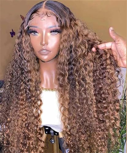Frauen 13X4 Kinky Curly Hd Transparent Lace Front Perücken 13X6 Lace Frontal Perücken Echthaar 32 Zoll 1 34in#180#13x4 von Mnjyihy