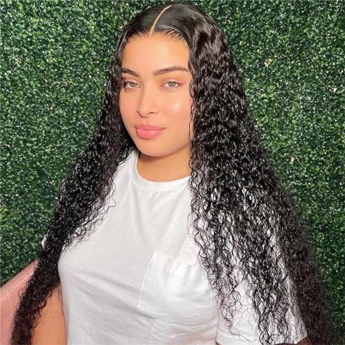 Frauen 13X6 HD Wasser Welle Spitze Front Echthaar Perücke Brasilianische 13X4 Nass Wellenförmige Lockige Menschenhaar Perücken Tiefe Welle Spitze Frontal Perücke 13x6 Lace Wig 26inches#150% von Mnjyihy