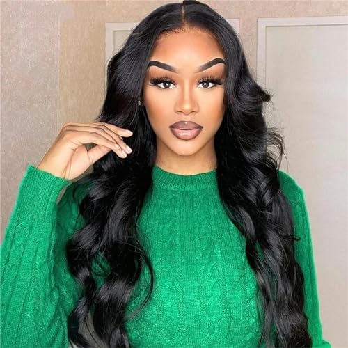 Frauen 30 Zoll 13X4 Körper Welle Spitze Vorne Perücke Echthaar Vorgezupft Brasilianische Menschenhaar Spitze Frontal Perücken 5X5 Leimlose Perücke 360 Lace Wig 16inches#180 Density von Mnjyihy