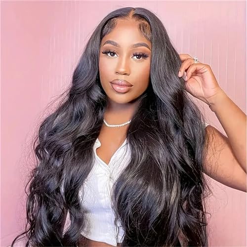 Frauen 38 Zoll Brasilianische Remy Echthaar Perücken 13X4 13X6 HD Spitze Perücke Glueless Körper Welle Front Menschliches Haar Perücken 13x4 Lace Wig 10inches#150% von Mnjyihy