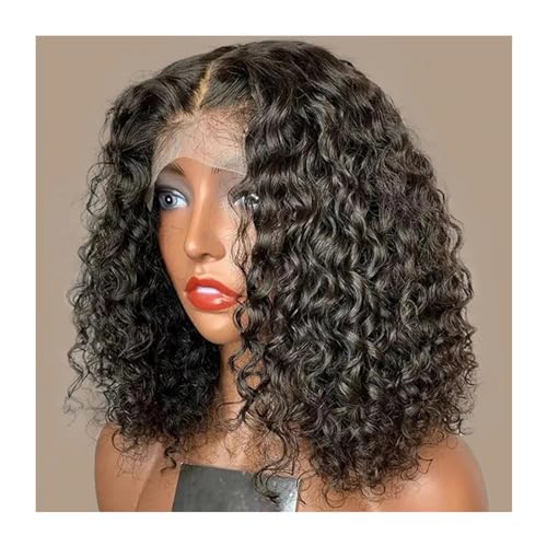 Frauen Bob Perücke Gerade Spitze Front Echthaar Perücken Vorgezupft 13X4 Verschluss Kurze Vor Gezupft 13X6 HD Spitze Frontal Perücken 13x4 Lace Wig 12INCHES#150% von Mnjyihy