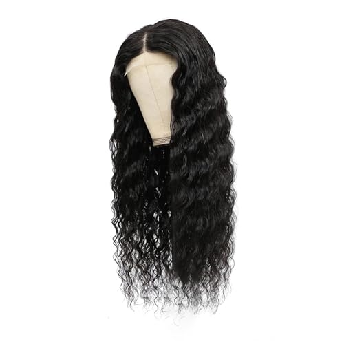 Frauen Echthaar Deep Wave Lace Front Perücke Vorgezupft 13 X 4 Lace Frontal Closure Perücke 4X4 34inches#180 von Mnjyihy