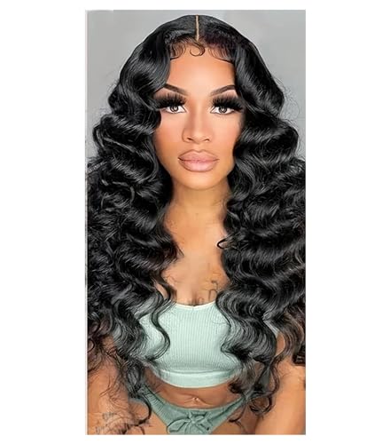 Frauen Lose Tiefe Welle 4X4 HD Spitze Front Menschliches Haar Perücke Brasilianische Lockige Wasser Welle Perücken Menschliches Haar Glueless Perücke 4x4 Lace Wigs 12INCHES#180% von Mnjyihy