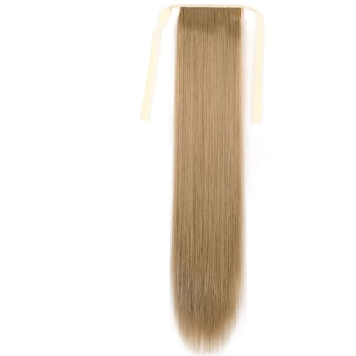 Frauen Synthetische 22 34" Lange Gerade Wrap Around Pferdeschwanz Clip In Haarverlängerung Blond Braun Hitzebeständiges Haarteil 24 27 85CM 140G von Mnjyihy