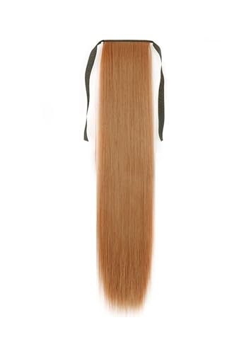 Frauen Synthetische 22 34" Lange Gerade Wrap Around Pferdeschwanz Clip In Haarverlängerung Blond Braun Hitzebeständiges Haarteil 301 85CM 140G von Mnjyihy