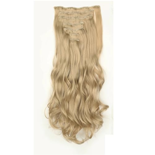 Frauen Synthetische 24 Zoll Haar Extensions 16 Clips 7 Teile/Satz Lange Gerade Gefälschte Haar Schwarz Braun Hitzebeständige Faser Haarteil 15 24inches von Mnjyihy