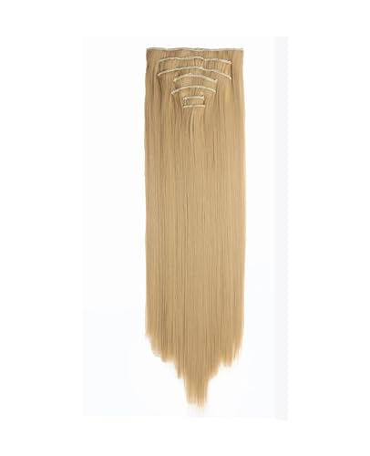 Frauen Synthetische 24 Zoll Haar Extensions 16 Clips 7 Teile/Satz Lange Gerade Gefälschte Haar Schwarz Braun Hitzebeständige Faser Haarteil 18 24inches von Mnjyihy