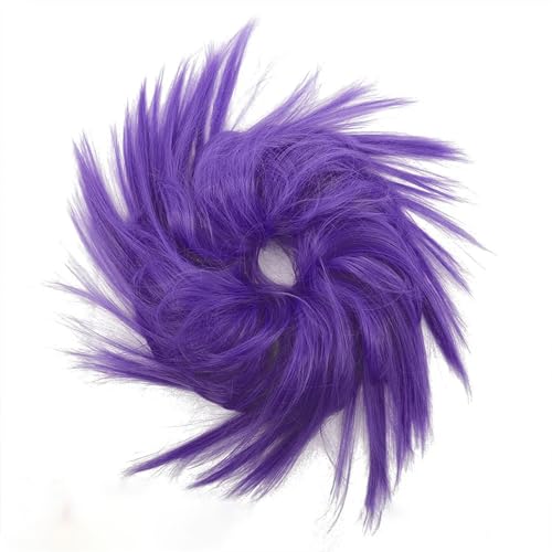 Frauen Synthetische Haar Unordentliche Haarknoten Extensions Lockiges Elastisches Haar Zubehör Hochtemperaturfaser Natürliches Haarteil Q17-Blue Purple Frauen Synthetische Haar Unordentliche Haarknoten Extensions Lockiges Elastisches Haar Zubehör Hochtemperaturfaser Natürliches Haarteil Q17-Blue Purple von Mnjyihy
