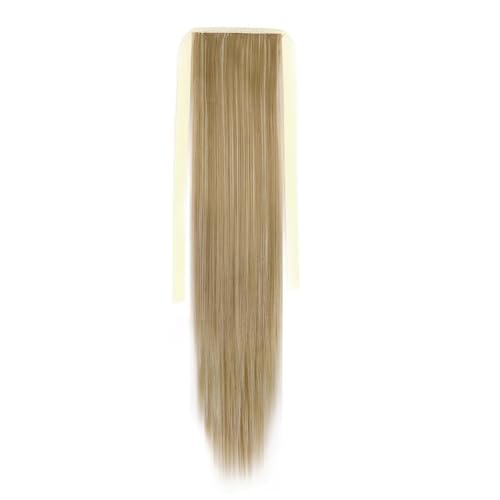 Frauen Synthetische Lange Gerade Pferdeschwanz Clip In Haarverlängerung Hitzebeständig 22 34 Zoll Wrap Around Haarteil 24H613 55CM 100G von Mnjyihy