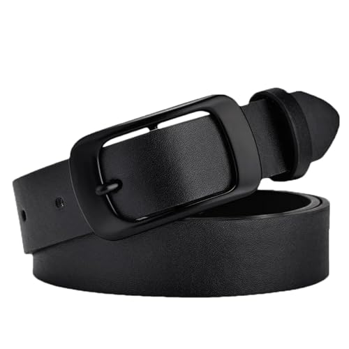 Mnjyihy Damen Gürtel Mit Nadelschnalle Modischer Freizeitgürtel Mittlere Jugend Einfacher Jeansgürtel Black 100cm von Mnjyihy