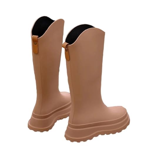 Mnjyihy Damen Regenschuhe Outdoor Wear Erwachsene Hohe Zylinder Wasserschuhe Dicke Sohle Wasserdicht Mit Bündchen Offen, braun, 39.5 EU Mnjyihy Damen Regenschuhe Outdoor Wear Erwachsene Hohe Zylinder Wasserschuhe Dicke Sohle Wasserdicht Mit Bündchen Offen, braun, 39.5 EU von Mnjyihy