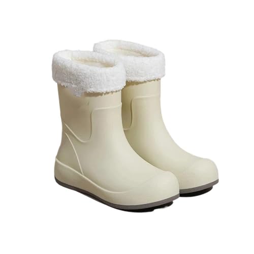 Mnjyihy Damen Regenschuhe rutschfeste wasserdichte Schuhe Medium Tube Regenstiefel Küche Gummischuhe, 338 Weiß mit Baumwolle, 39 EU Mnjyihy Damen Regenschuhe rutschfeste wasserdichte Schuhe Medium Tube Regenstiefel Küche Gummischuhe, 338 Weiß mit Baumwolle, 39 EU von Mnjyihy