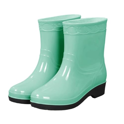 Mnjyihy Damen Sommer Regenschuhe Zwischensohle Wasserschuhe Anti-Rutsch Arbeitsschuhe Gummi Wasserdicht Schuhe, En8, 41 EU von Mnjyihy