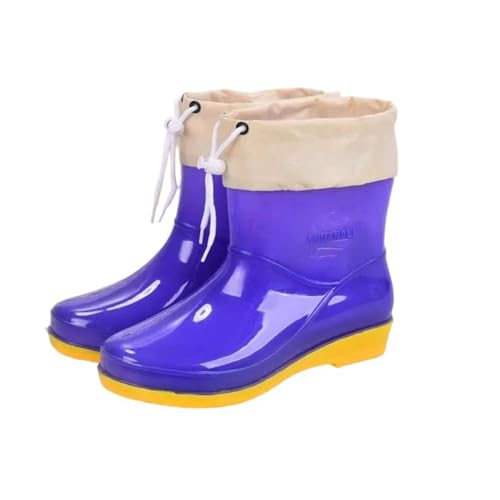 Mnjyihy Regenstiefel für Damen, niedrig geschnitten, rutschfest, modisch, Küche, Regenstiefel, kurz geschnitten, Wasserschuhe, violett, 41 EU von Mnjyihy