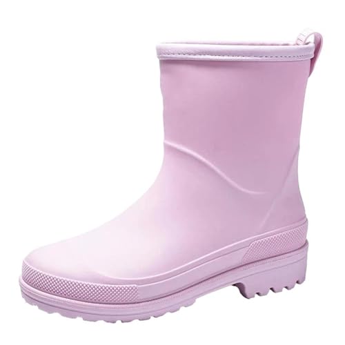 Mnjyihy Regenstiefel für Damen, wasserdicht, rutschfest, Mittelrohrstiefel, Küchenschuhe, Gummischuhe, Pnnrk, 39 EU von Mnjyihy