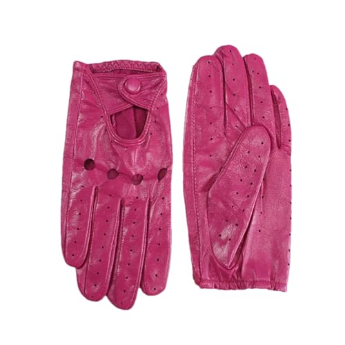 Mnjyihy Sommer Fahrerhandschuhe Aus Schaffell Für Damen Dünne Atmungsaktive Ungefütterte Farbige Lederhandschuhe Rose Red 7.5 von Mnjyihy