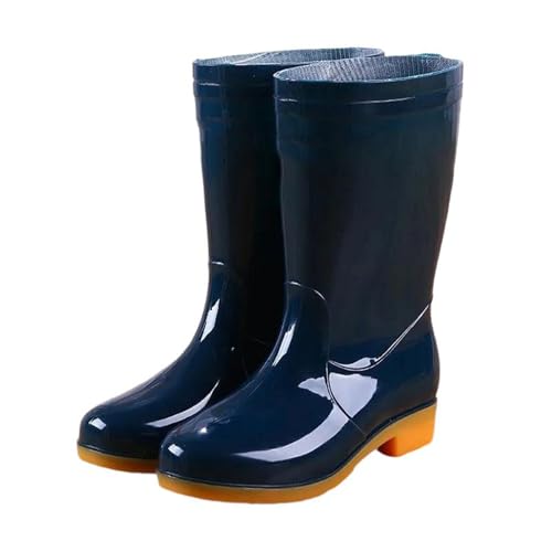 Mnjyihy Warme Regenstiefel für Damen, aus Baumwolle, abnehmbare Gummistiefel, wasserfest, En8, 39 EU von Mnjyihy