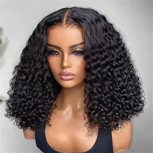 Schwarze 13X4 Body Wave Kurzhaar Bob Perücke Für Damen 4X4 Vorgezupfte Lace Front Perücke 230 16in#4x4 Lace Wig von Mnjyihy