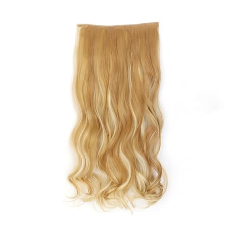 Synthetische 5 Clip In Haarverlängerung Für Frauen Natürliches Blond Braun Lange Gewellte Frisur Hitzebeständiges Haarteil 55–80 Cm Kunsthaar 27H613 32inches 80cm von Mnjyihy