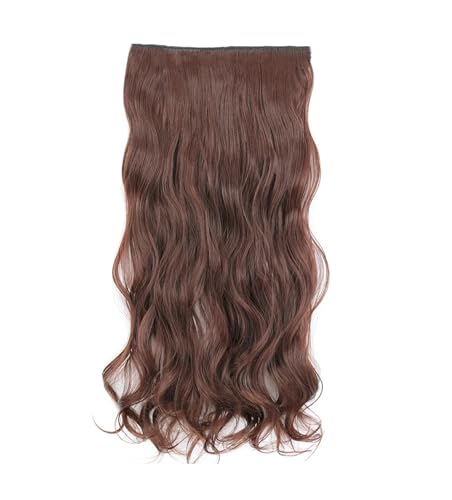 Synthetische 5 Clip In Haarverlängerung Für Frauen Natürliches Blond Braun Lange Gewellte Frisur Hitzebeständiges Haarteil 55–80 Cm Kunsthaar 33 22inches 55cm von Mnjyihy