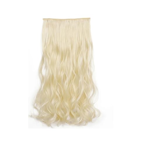 Synthetische 5 Clip In Haarverlängerung Für Frauen Natürliches Blond Braun Lange Gewellte Frisur Hitzebeständiges Haarteil 55–80 Cm Kunsthaar 613 22inches 55cm von Mnjyihy