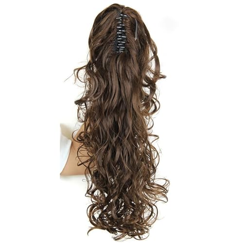 Synthetische Pferdeschwanz Clip In Haarverlängerungen Für Damen Gewellter Lockiger Stil Pferdeschwanz Haarteil Braun Blond 6K 22INCHES von Mnjyihy