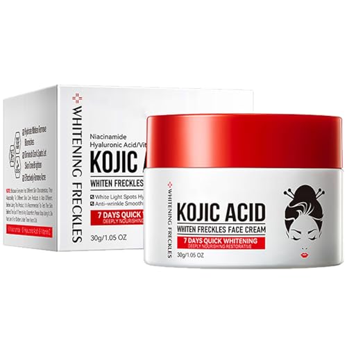 Mnozreo Kojico-Säurecreme, glänzende Hautcreme für das Gesicht, glänzend gegen dunkle Flecken und Melanin, Anti-Aging für Frauen, 30 g, 1 Stück Mnozreo Kojico-Säurecreme, glänzende Hautcreme für das Gesicht, glänzend gegen dunkle Flecken und Melanin, Anti-Aging für Frauen, 30 g, 1 Stück von Mnozreo