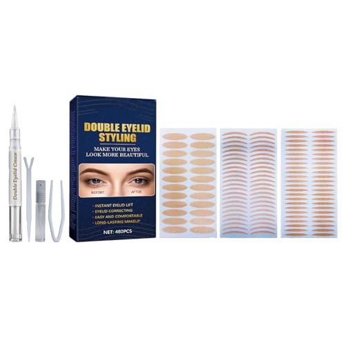 Mnozreo Unsichtbare Doppelte Augenlid Band,Schlupflider Stripes,480PCS,Instant Lift Doppel Augenlid Aufkleber Klebeband mit Gabelstangen,Hautfarbe Mnozreo Unsichtbare Doppelte Augenlid Band,Schlupflider Stripes,480PCS,Instant Lift Doppel Augenlid Aufkleber Klebeband mit Gabelstangen,Hautfarbe von Mnozreo