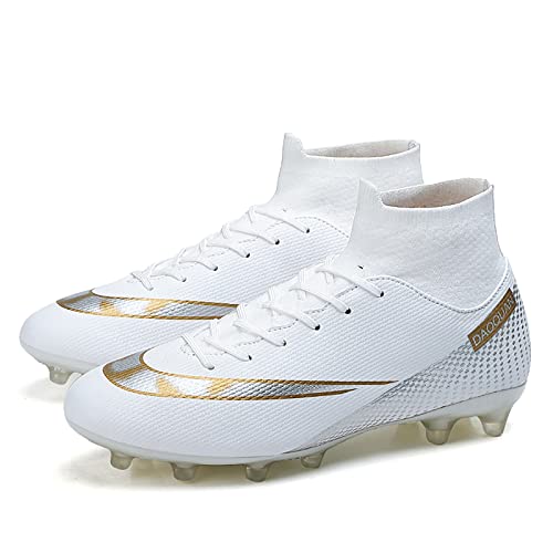 Mnplciea Fußballschuhe Herren High-Top Spikes Cleats Professionelle Fussballschuhe Jungen Outdoor Turf Trainingsschuhe rutschfest Fußball Stiefel von Mnplciea