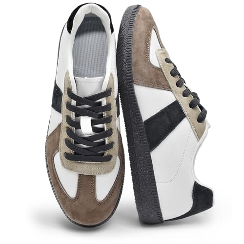 Mnplciea Retro Sneaker für Damen Mode Gummisohle Sneakers Non-Slip Lace Up Sportschuhe Atmungsaktiv Freizeitschuhe von Mnplciea