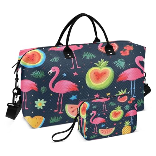 -548 – Flamingo-Reisetasche, Reisetasche, Fitnessstudio, Yoga, Handgepäcktasche für Männer und Frauen, Wochenendtasche, Ananas Flamingo, Einheitsgröße, Reisetasche von Mnsruu