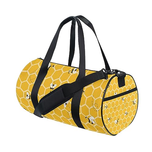 Animal Bee Sport Turnbeutel Damen Herren Reise Duffel Bag Workout Taschen Übung Strand Yoga Wochenende Tanztasche, D258, L von Mnsruu