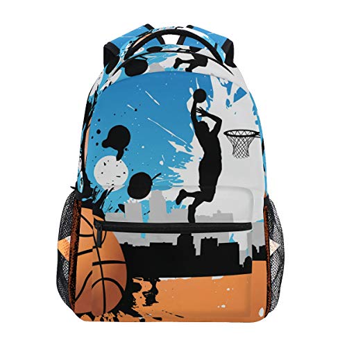 Basketball-Spieler Schulrucksack für Jungen Mädchen Kinder Reisetasche Bookbag von Mnsruu