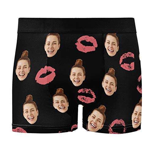 Mnrsuu Custom Face Boxershorts, personalisierte lustige Gesichts-Boxershorts, personalisierte Freundin-Gesichtsslips, Unterwäsche für Männer und Freund, Design-3, M von Mnsruu