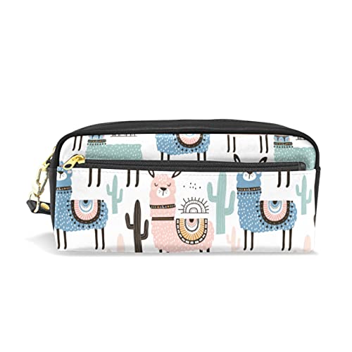 Buntes Alpaka-Federmäppchen für Mädchen und Jungen, großes Fassungsvermögen, Stiftehalter, Organizer mit Fächern von Mnsruu