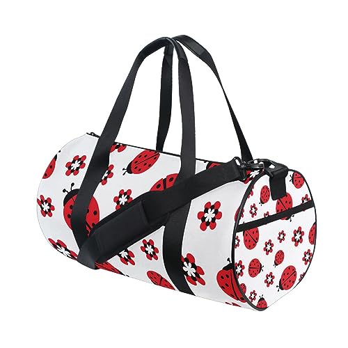 Cartoon Marienkäfer Sport Turnbeutel Frauen Männer Reise Duffel Bag Workout Taschen Übung Strand Yoga Wochenende Tanztasche, d180, L von Mnsruu