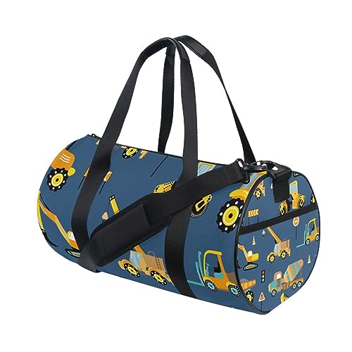 Childish Truck Baufahrzeug Blau Sport Turnbeutel Damen Herren Reise Duffel Bag Workout Taschen Übung Strand Yoga Wochenende Tanztasche, d125, L von Mnsruu