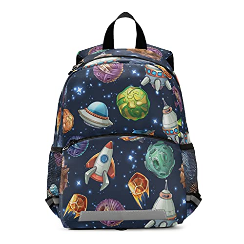 Cosmic Space Planet Kleinkind-Rucksack für Kinder, Jungen, Mädchen, Alter 3–6 Jahre, Vorschul-Mini-Rucksack mit Leine, Muster 1, Einheitsgröße von Mnsruu
