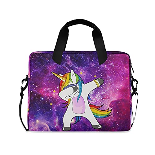 Dab Unicorn Mädchen 14 Zoll Laptoptasche Galaxy Lila Kinder 10 Tablet Hülle Sleeve Handtaschen für Sekundärschule Frauen 15,6 Computer Tasche Aktentasche von Mnsruu