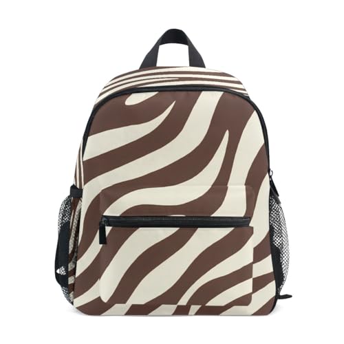 Dunkelbrauner Rucksack mit Zebramuster, Kleinkind-Rucksack, Vorschultasche, Kindergarten, Schultasche, Kindergarten, Reisetasche für Mädchen und Jungen Dunkelbrauner Rucksack mit Zebramuster, Kleinkind-Rucksack, Vorschultasche, Kindergarten, Schultasche, Kindergarten, Reisetasche für Mädchen und Jungen von Mnsruu